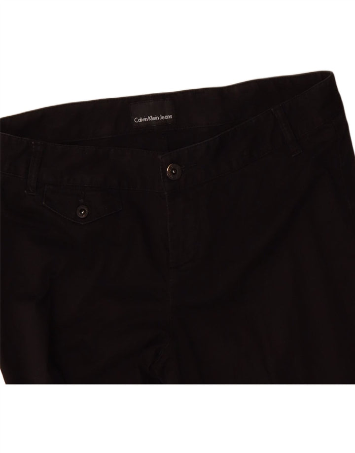 CALVIN KLEIN Womens Straight Chino Trousers W29 L29 Black