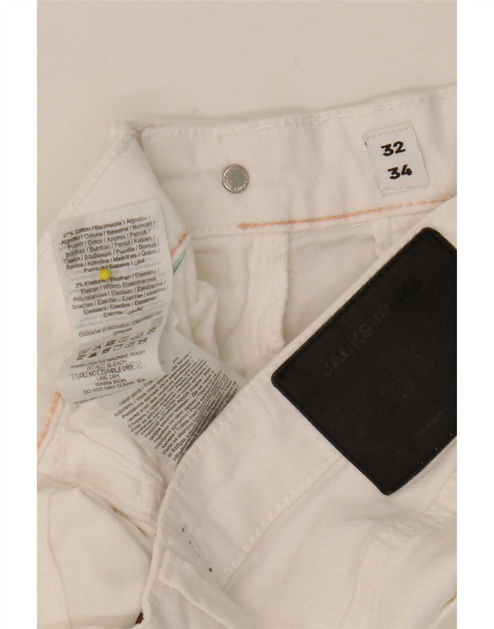 Jeans slim da uomo Jack & Jones W32 L34 cotone bianco