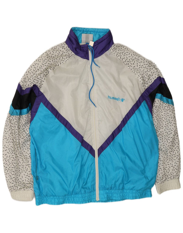 Giacca da tuta da uomo HUMMEL XL in nylon color block blu
