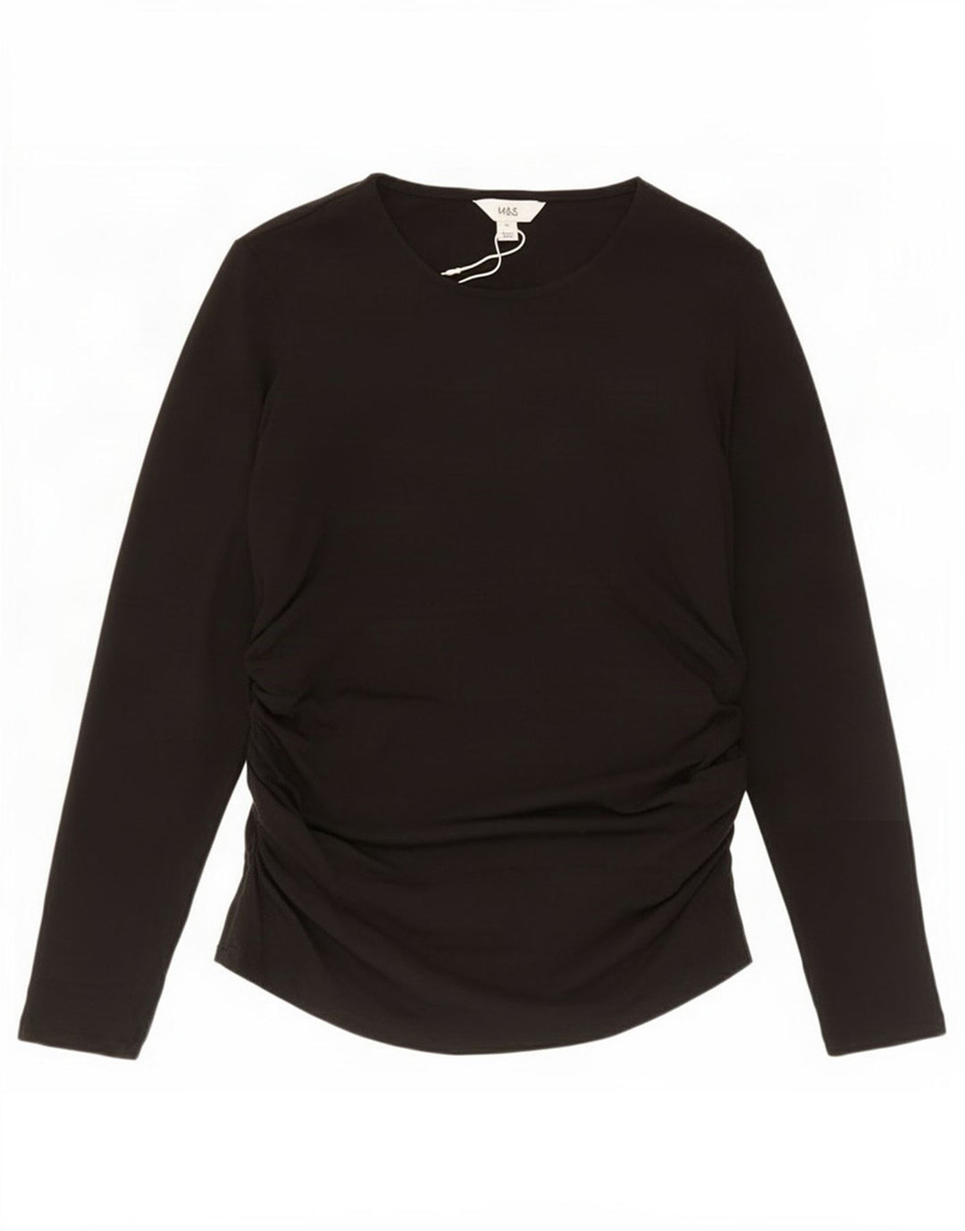 Marks & Spencer Top da donna a maniche lunghe UK 16 Large Nero Acrilico