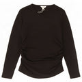 Marks & Spencer Top da donna a maniche lunghe UK 16 Large Nero Acrilico