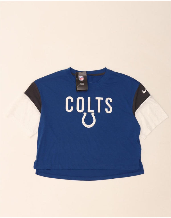 T-shirt grafica da donna NFL Top UK 14 poliestere blu navy medio