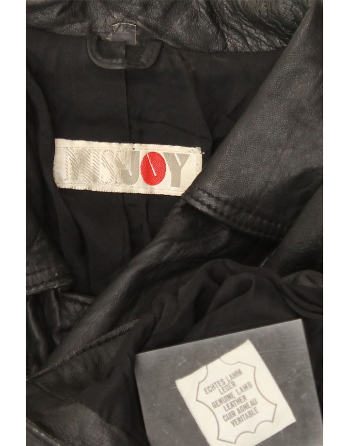 MISS JOY Giacca da motociclista in pelle da donna IT 42 Media in pelle nera
