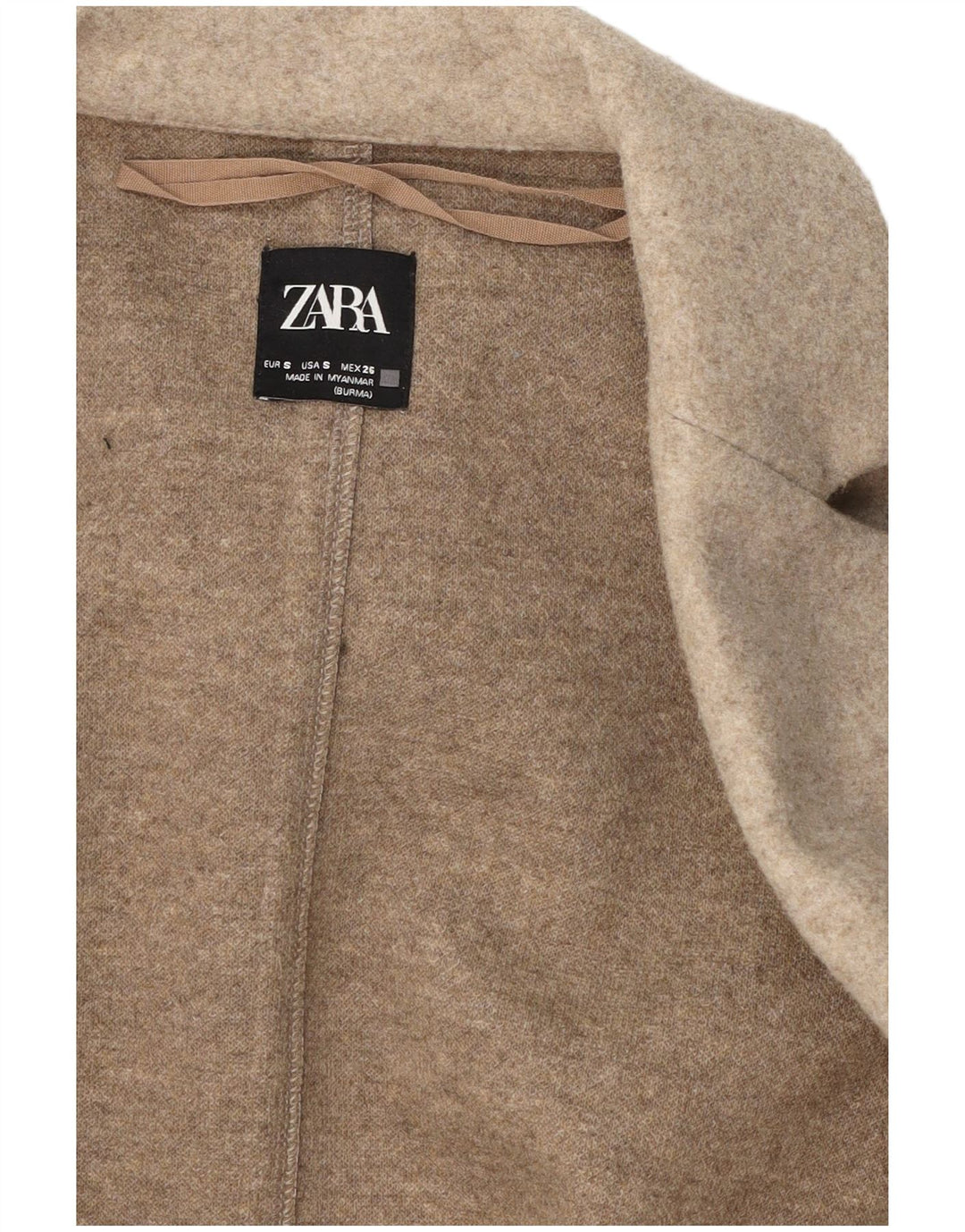 Giacca blazer oversize aperta da donna Zara UK 10 piccola beige