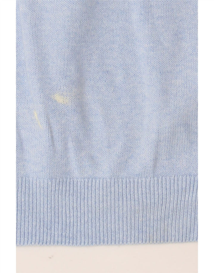 Maglione maglione con scollo a V da uomo Marks & Spencer grande cotone blu