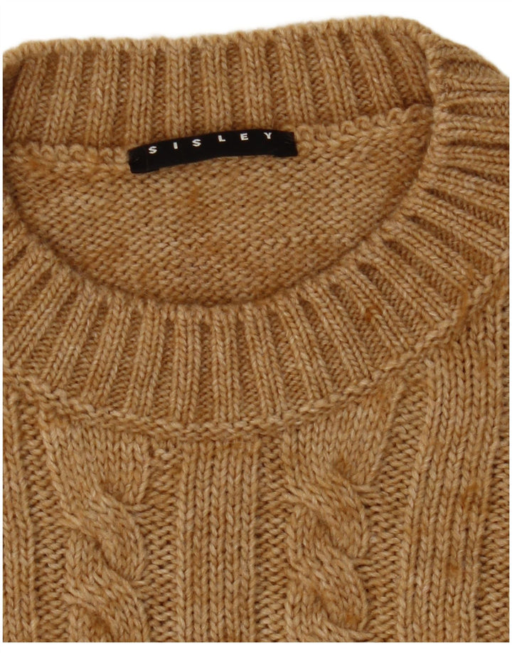 Maglione maglione girocollo da donna Sisley UK 8 piccolo Beige