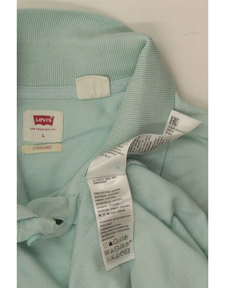 Polo Levi's da uomo standard grande in cotone turchese