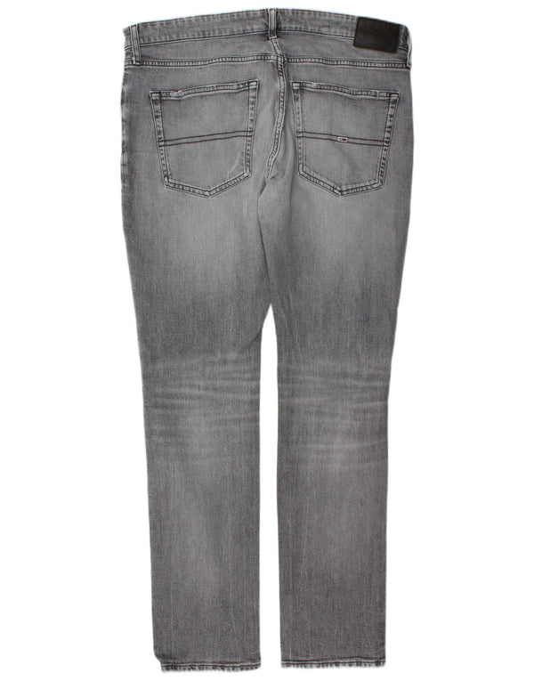 Jeans slim invecchiati da uomo Tommy Hilfiger W38 L34 cotone grigio