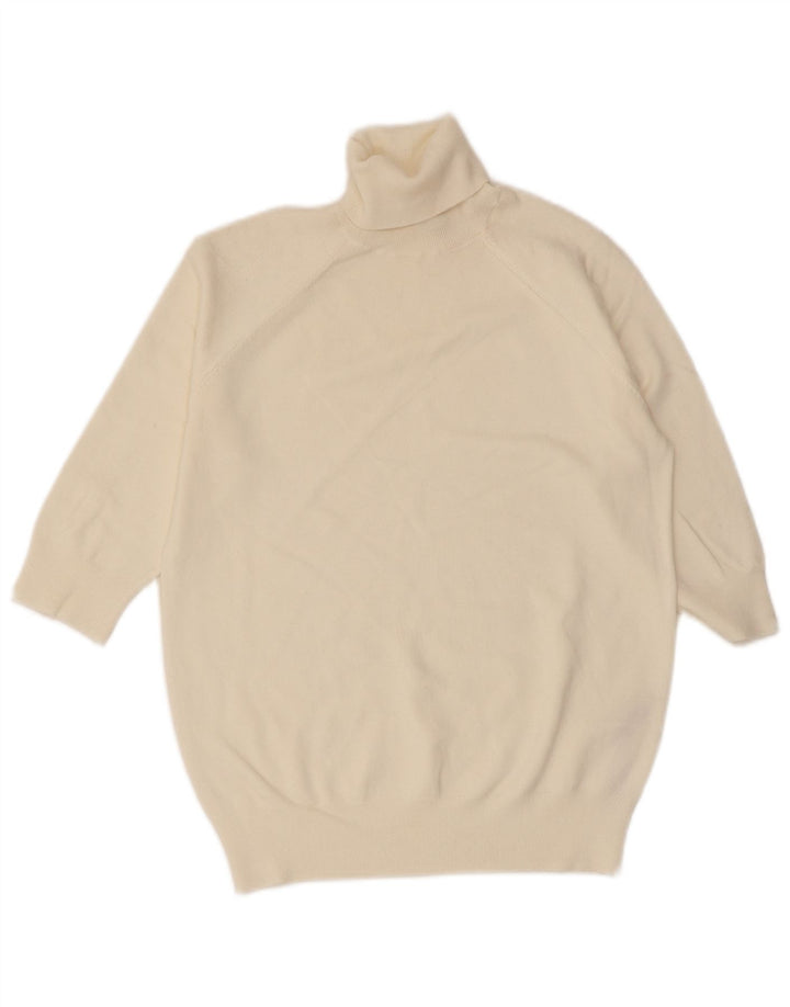 Maglione Zara da donna a maniche corte con collo alto UK 12 bianco medio
