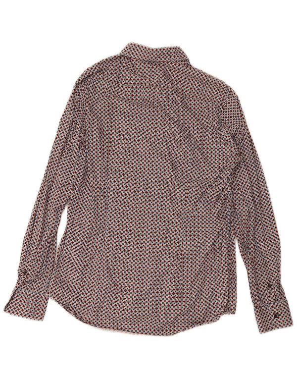 Camicia Prada da uomo taglia 16 41 grande cotone geometrico multicolore