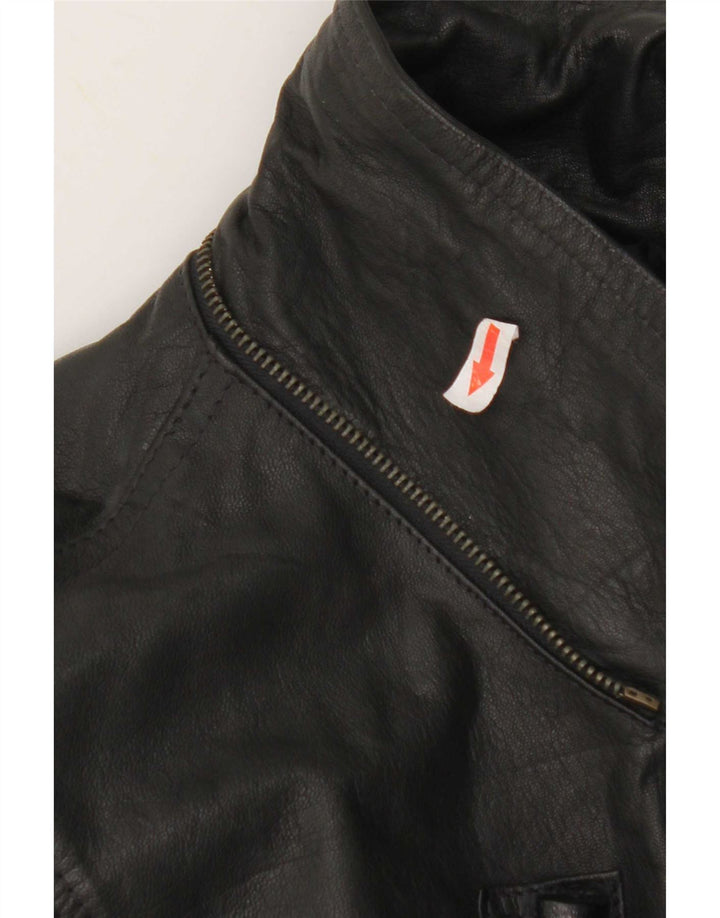 Giacca in pelle vintage da uomo Duffle UK 42 XL Nera