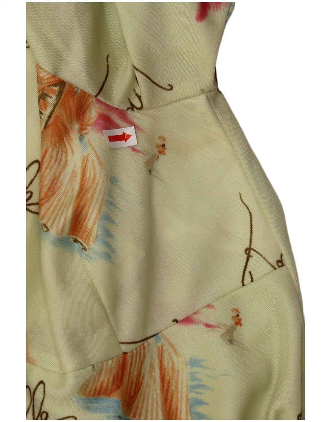 Abito da donna a trapezio con motivo astratto VINTAGE UK 8 piccolo verde