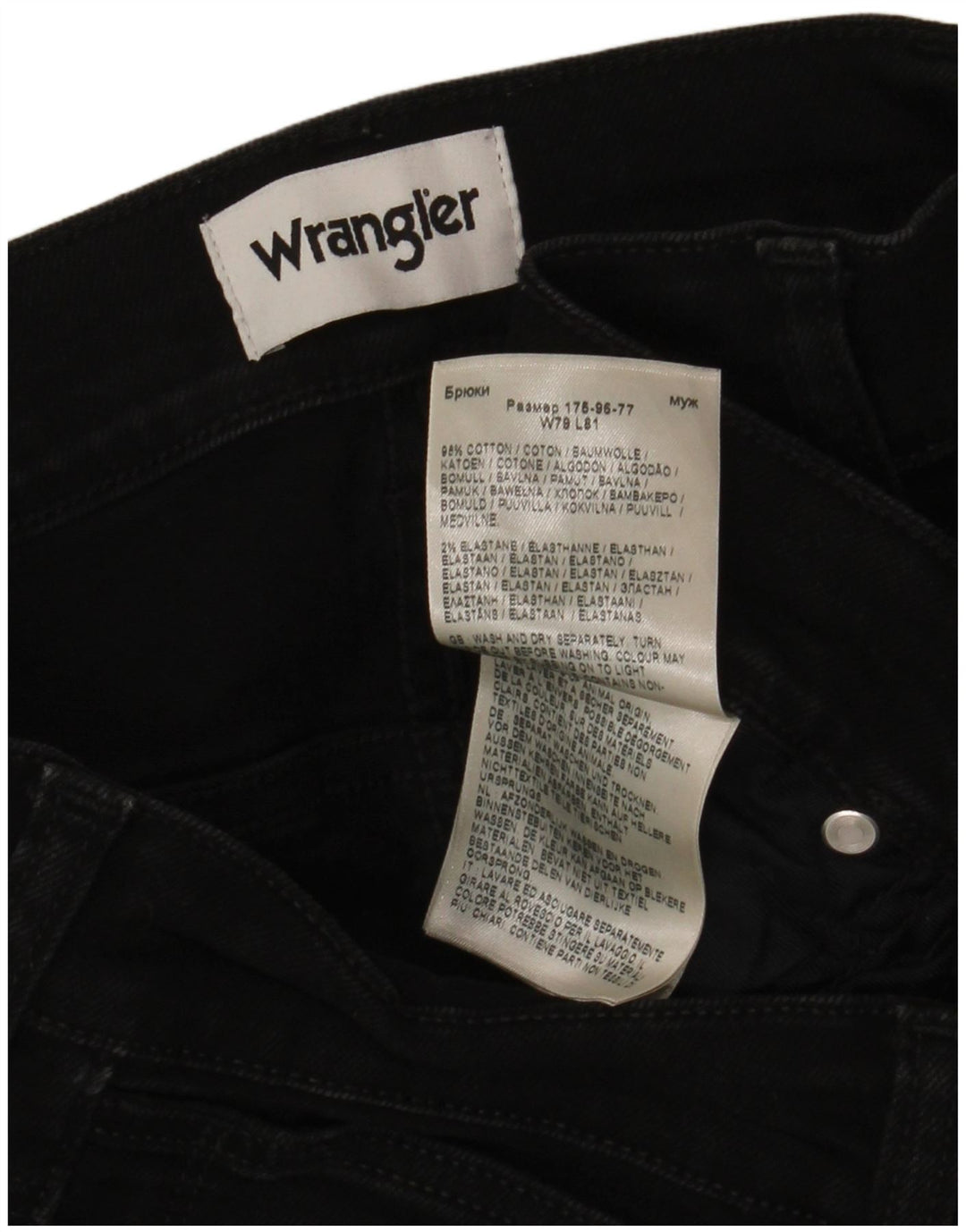Jeans Wrangler Larston Slim da uomo W31 L32 in cotone nero