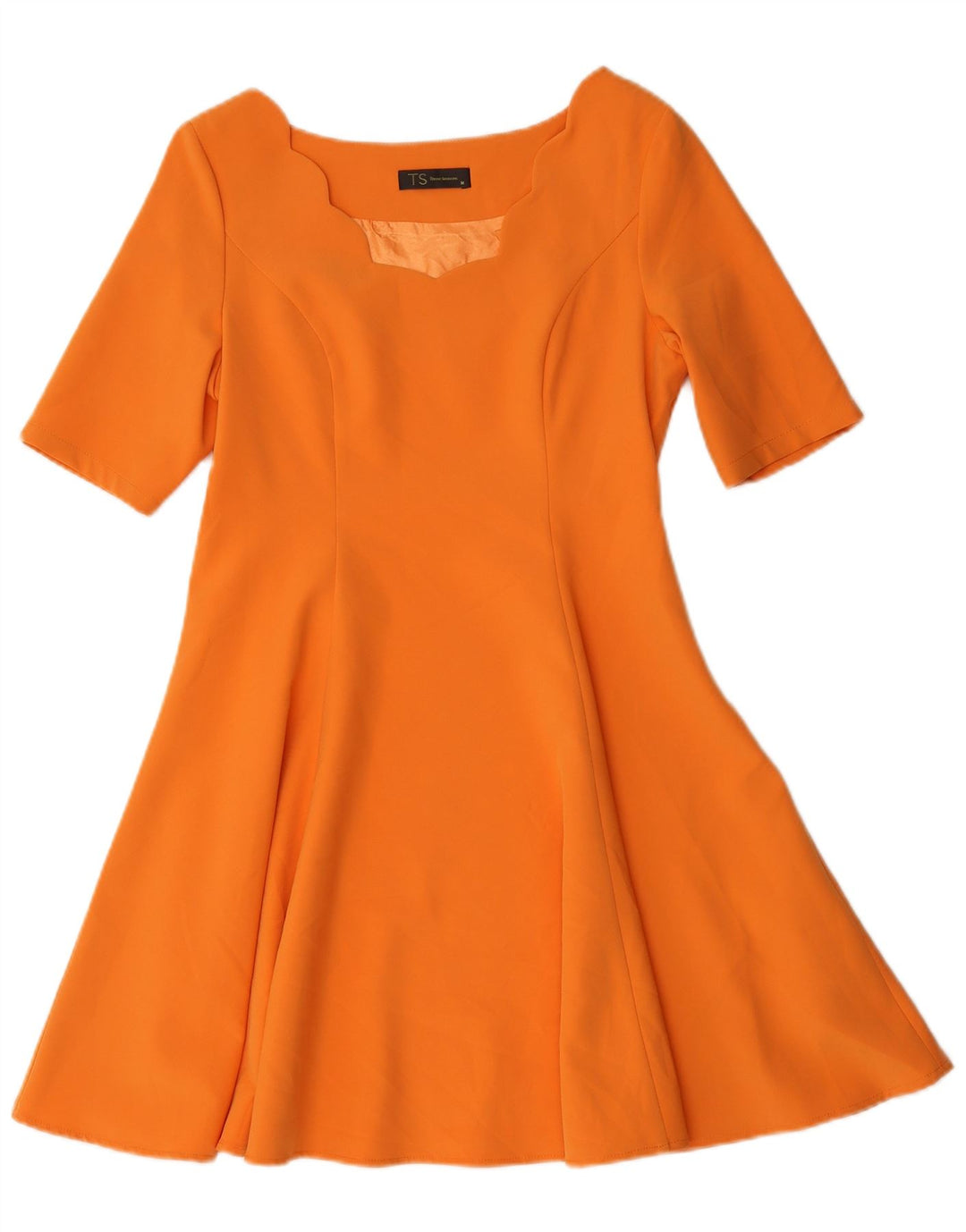 Abito a trapezio da donna vintage UK 12 arancione medio