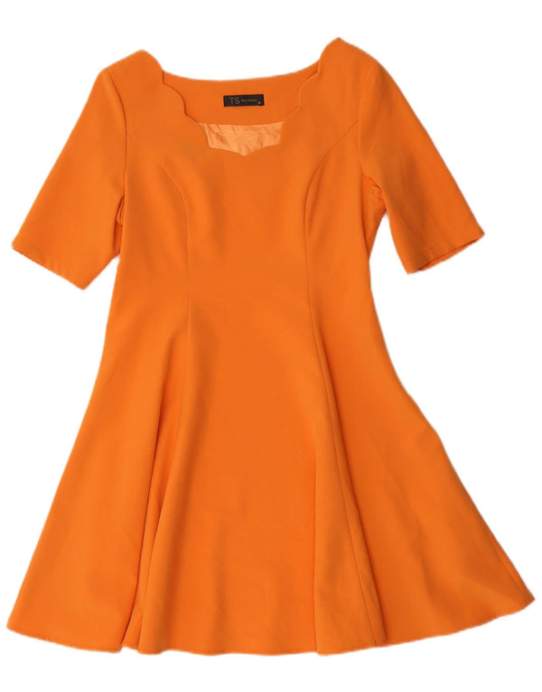 Abito a trapezio da donna vintage UK 12 arancione medio