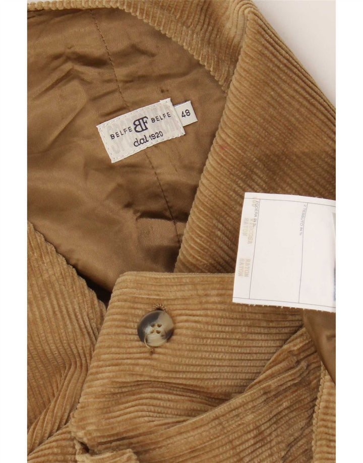Gilet da donna in velluto a coste Belfe IT 48 XL Rayon marrone