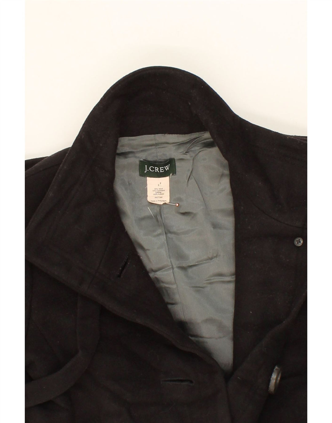 J. CREW Womens Overcoat US 2 XS Black Wool Vintage J. Crew and Second-Hand J. Crew from Messina Hembry 