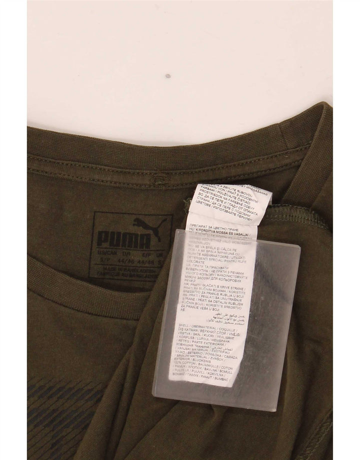 Puma - T-shirt grafica regolare da uomo, piccola, in cotone kaki
