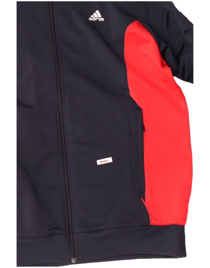Giacca da tuta da uomo Adidas UK 42/44 Large Blu Navy Poliestere
