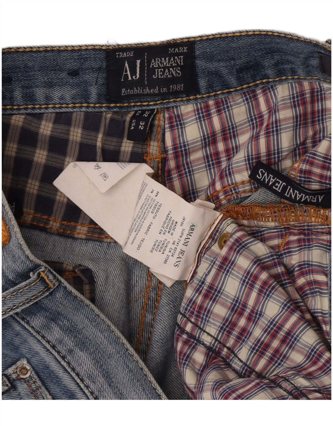 Jeans dritti da uomo Armani W32 L28 cotone blu