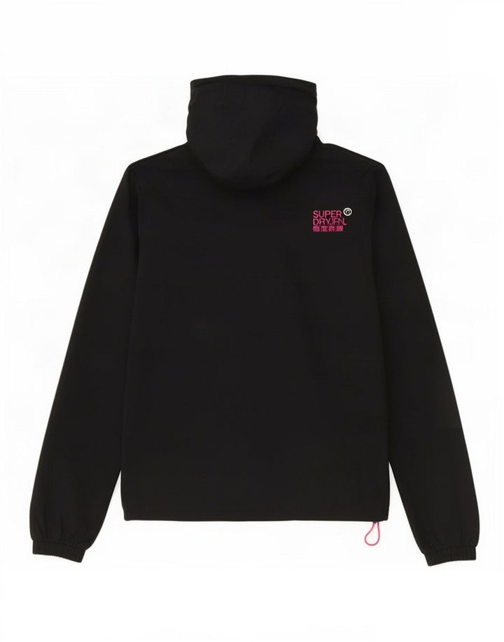 Giacca a vento da donna con cappuccio Superdry UK 16 grande poliestere nero