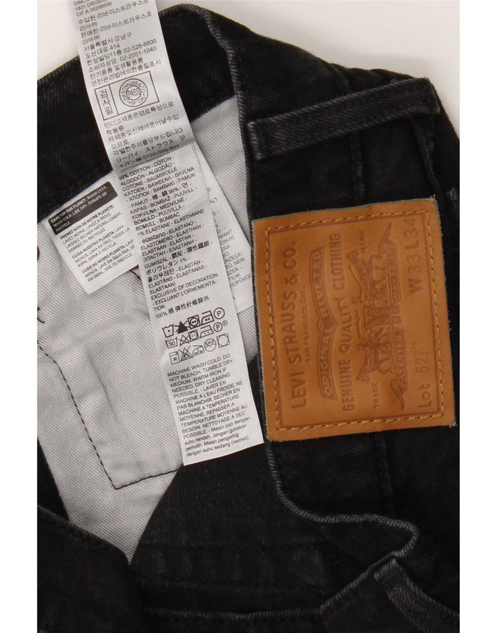 Levi's Uomo 527 Jeans Bootcut W33 L34 Cotone Nero