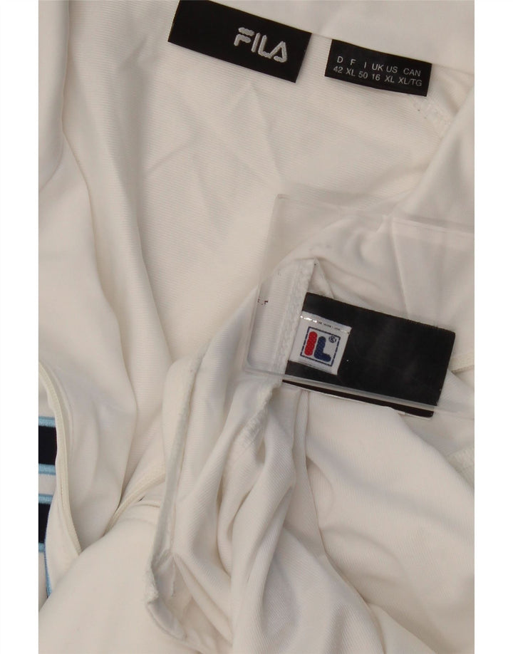 Giacca da ginnastica grafica da donna Fila UK 16 Large Bianca