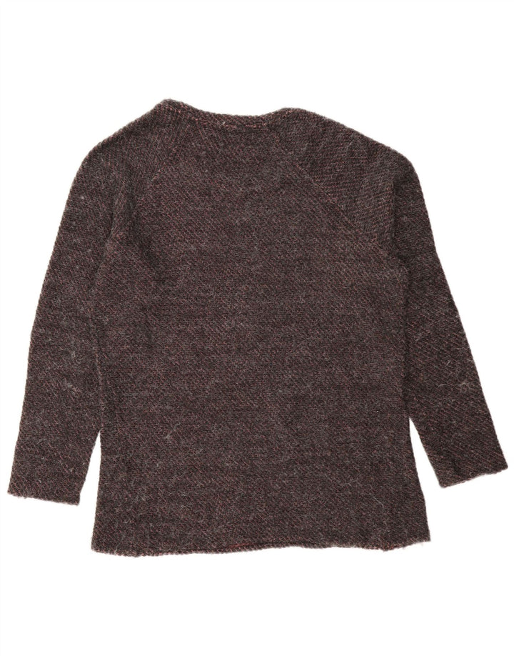 Maglione Zara da uomo con scollo a barca in acrilico a righe grigio medio