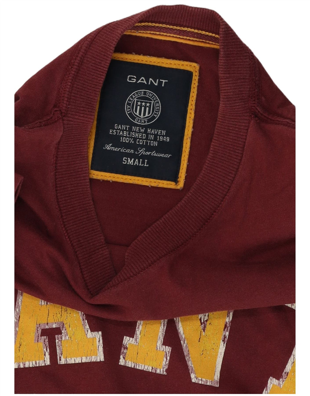 Gant T-shirt grafica da uomo Top piccola in cotone bordeaux