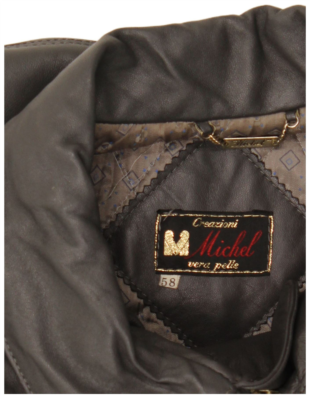 Giacca in pelle da uomo Michel IT 58 4XL Pelle grigia