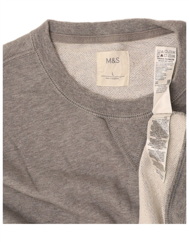 MARKS & SPENCER Mens Sweatshirt Jumper Large Grey Cotton Vintage Marks & Spencer and Second-Hand Marks & Spencer from Messina Hembry 