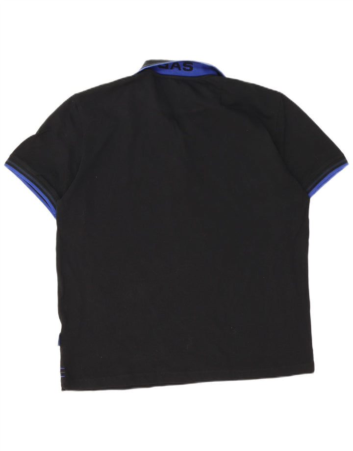 Polo da uomo Gas 3XL cotone nero