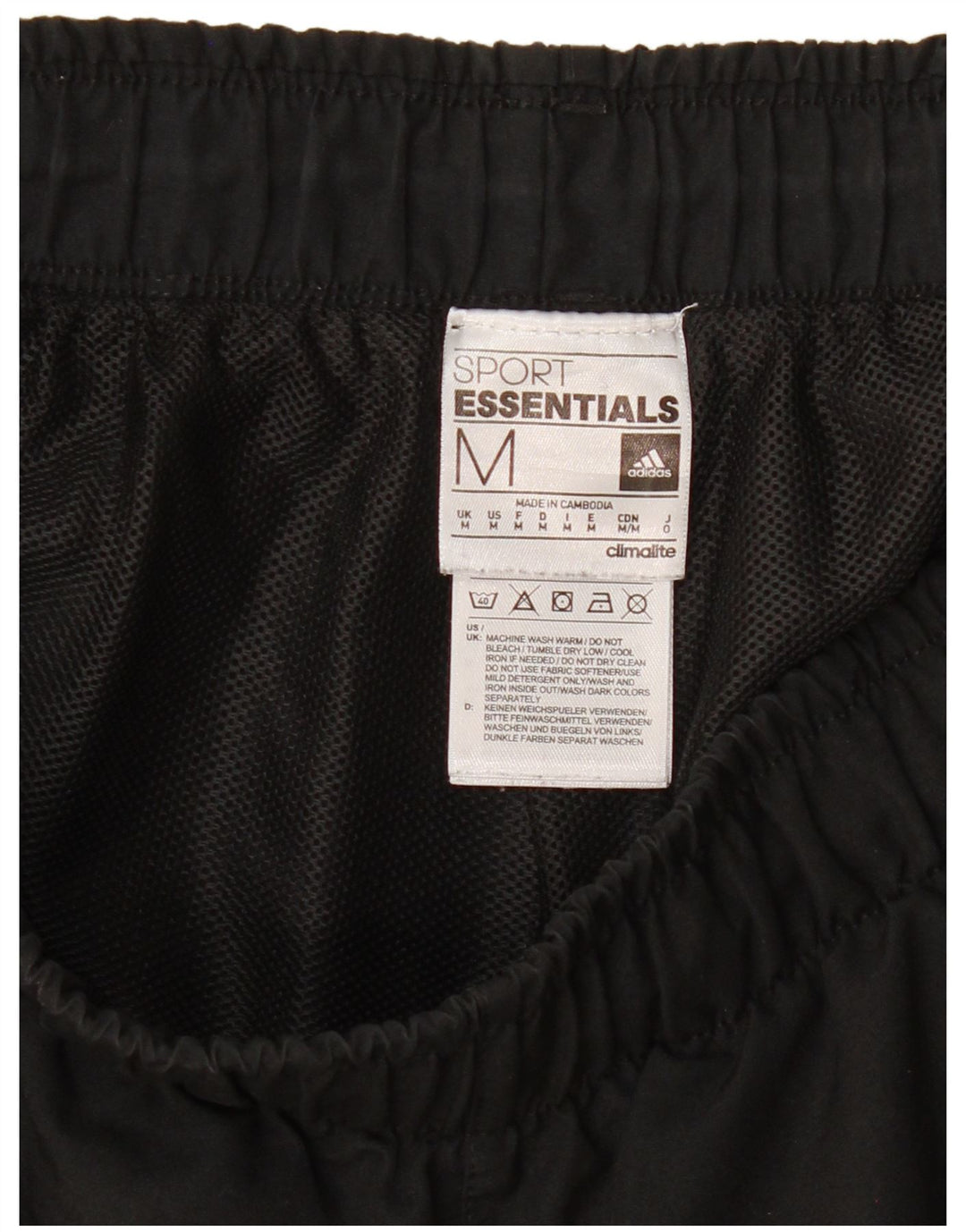 Pantaloncini sportivi ADIDAS Climalite da uomo medio nero in poliestere