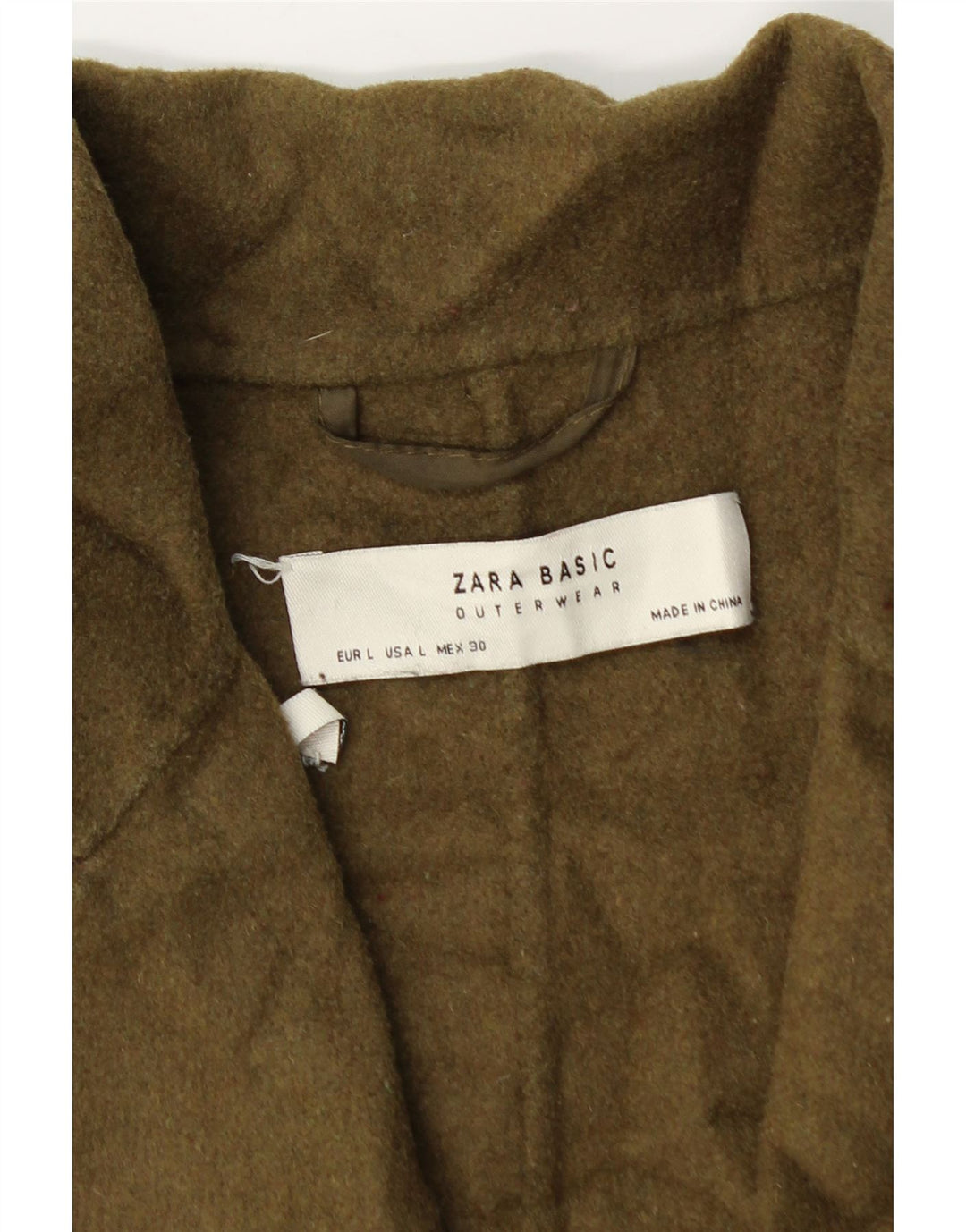 Soprabito oversize da donna Zara UK 16 grande lana kaki