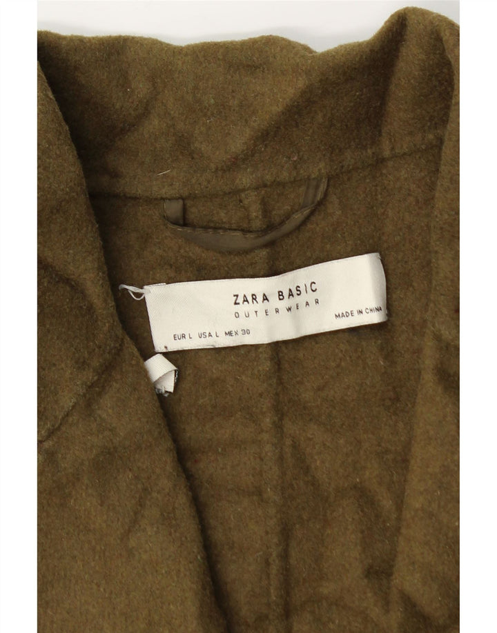 Soprabito oversize da donna Zara UK 16 grande lana kaki