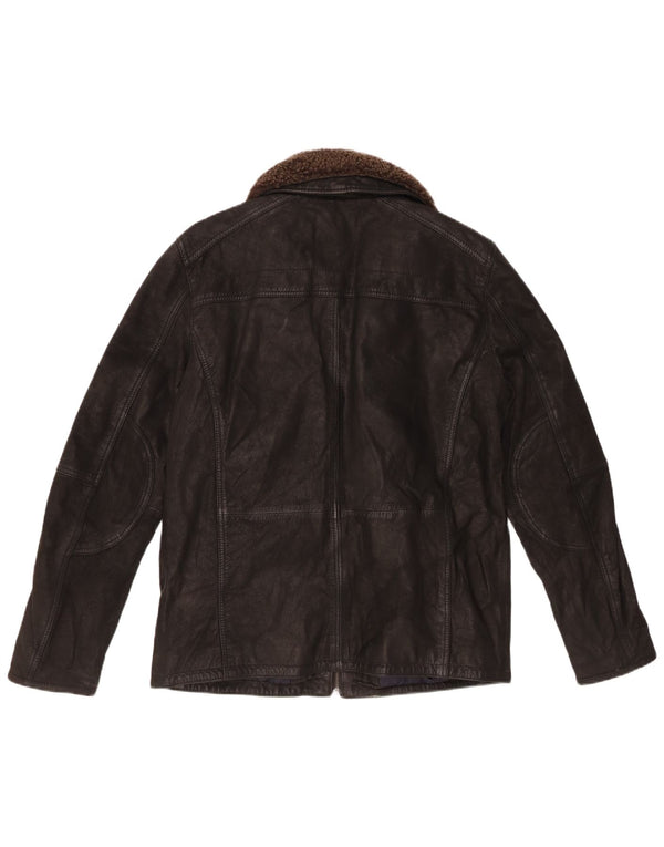 Giacca in pelle vintage da uomo UK 40 grande nera
