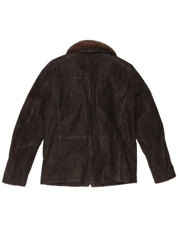 Giacca in pelle vintage da uomo UK 40 grande nera