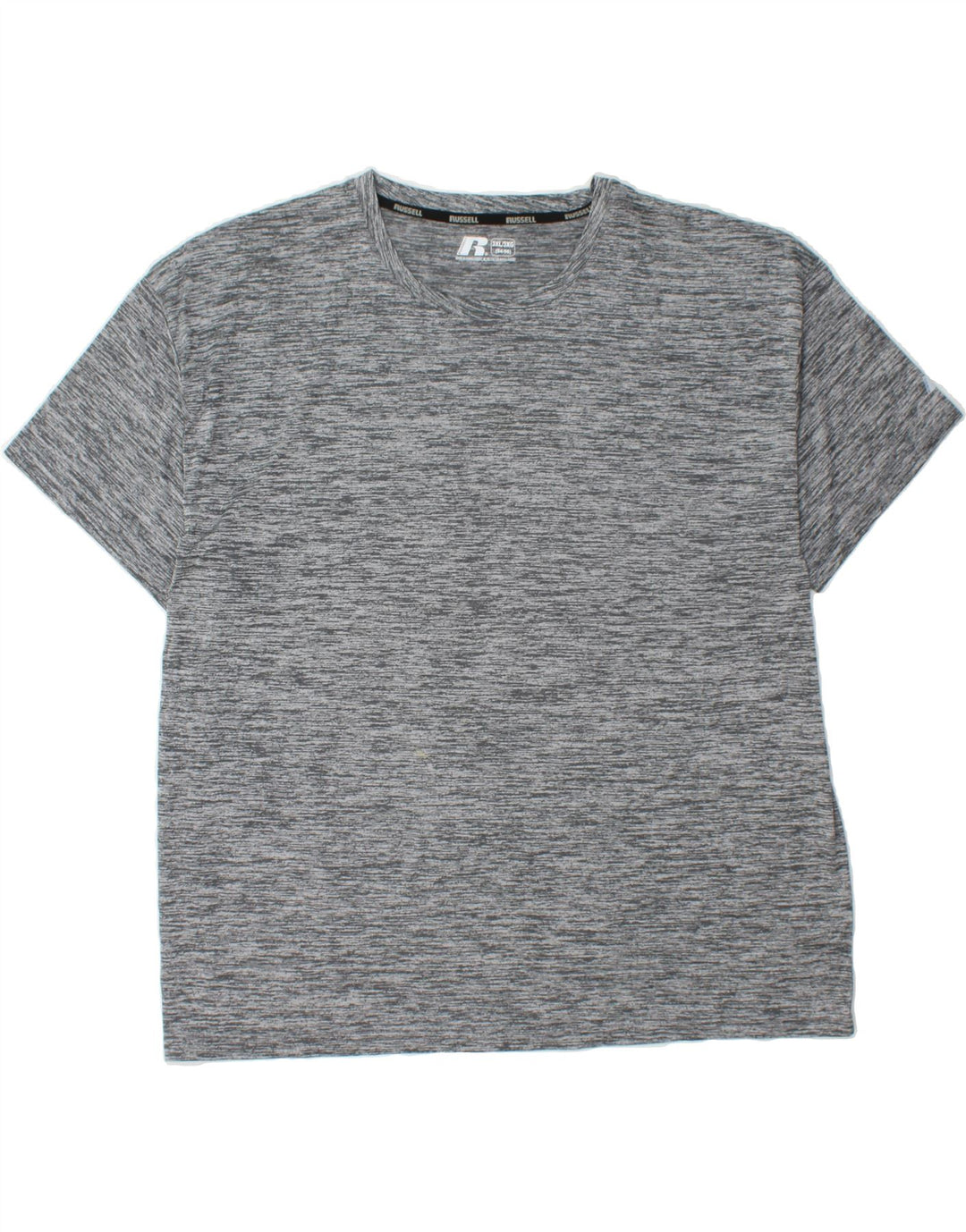 RUSSELL ATHLETIC Mens T-Shirt Top 3XL Grey Flecked Polyester Vintage Russell Athletic and Second-Hand Russell Athletic from Messina Hembry 