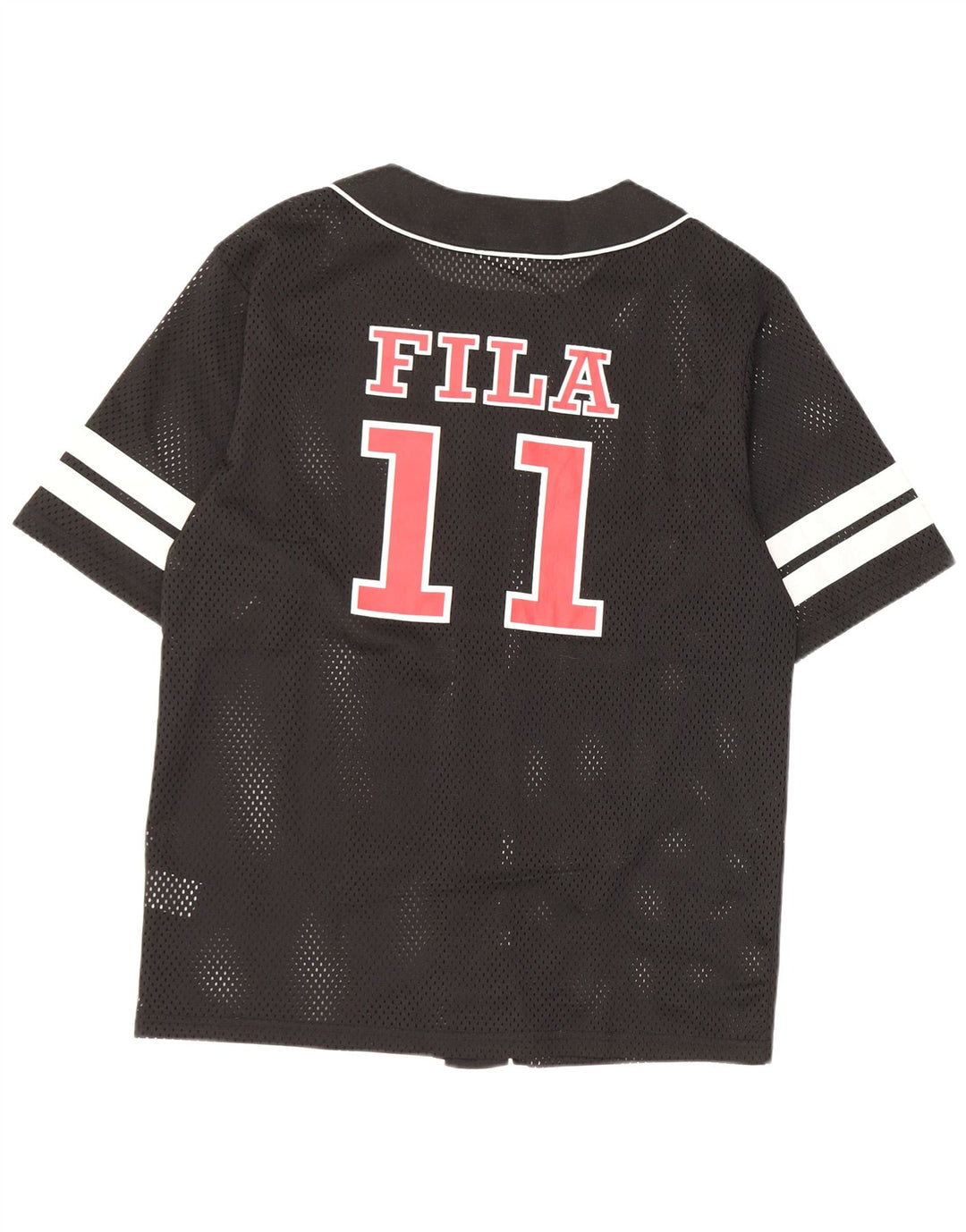 Maglia grafica da uomo Fila Top piccola in poliestere color block nero