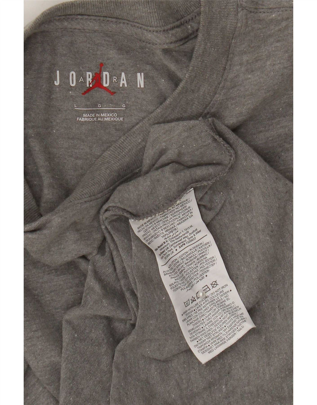 T-shirt grafica da uomo Jordan Top grande in cotone grigio