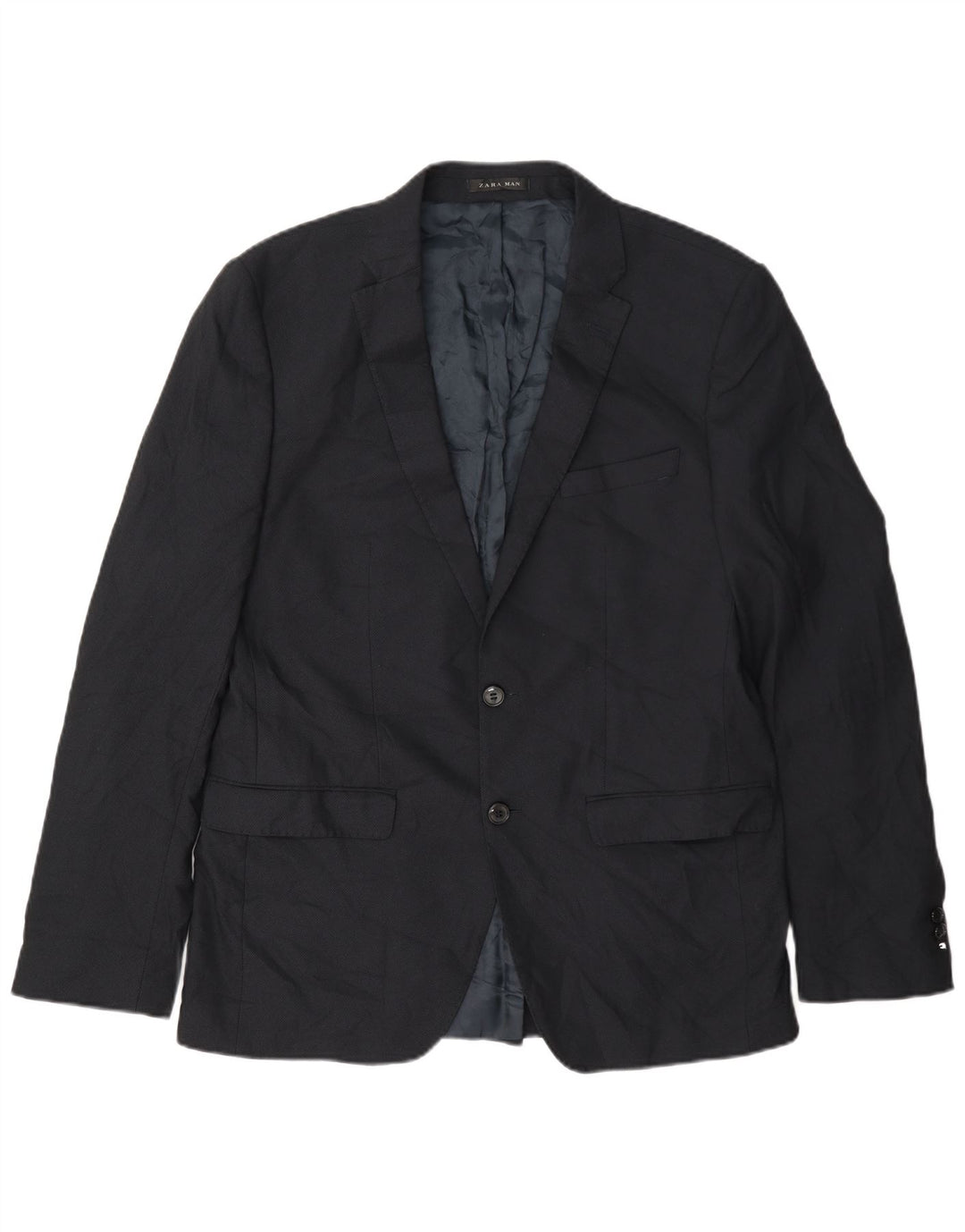 Giacca blazer da uomo a 2 bottoni Zara EU 52 grande blu navy