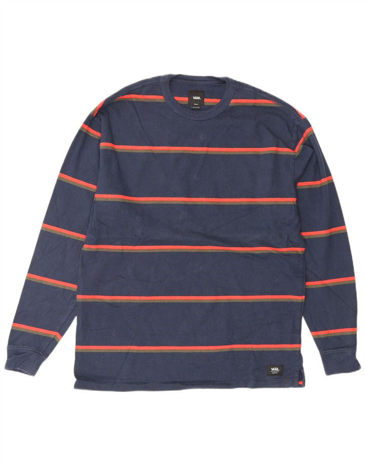 VANS Top da uomo a maniche lunghe a righe piccole blu navy