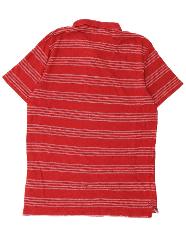 Polo da uomo Weird Fish grande in cotone a righe rosse