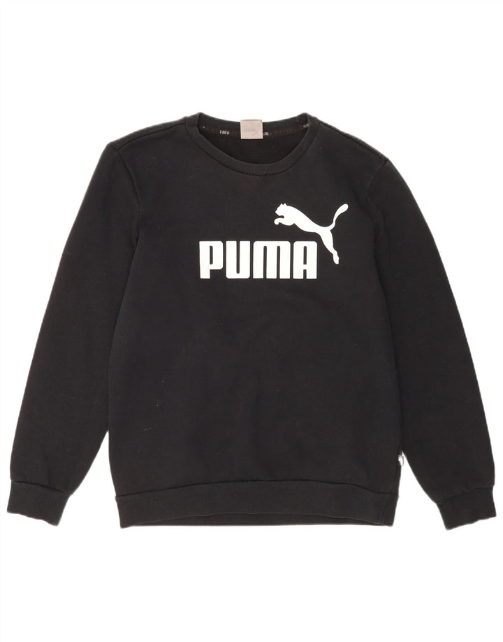 Felpa grafica da uomo Puma Maglione piccolo cotone nero