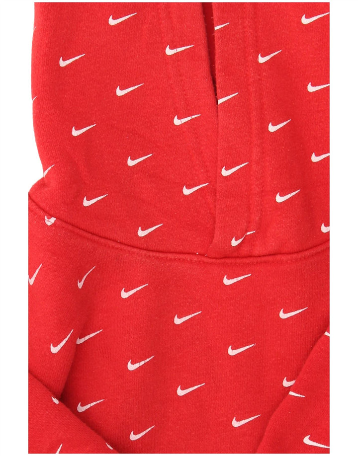 Felpa con cappuccio da bambino Nike 6-7 anni in cotone rosso