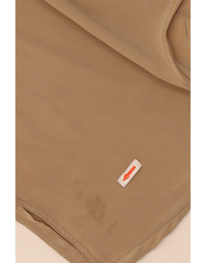 Camicetta vintage da donna Top UK 16 grande marrone