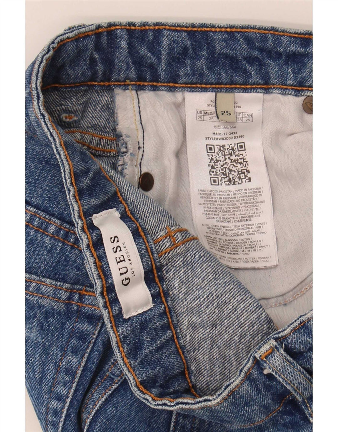 Pantaloncini in denim invecchiato da donna Guess W25 XS poliestere blu