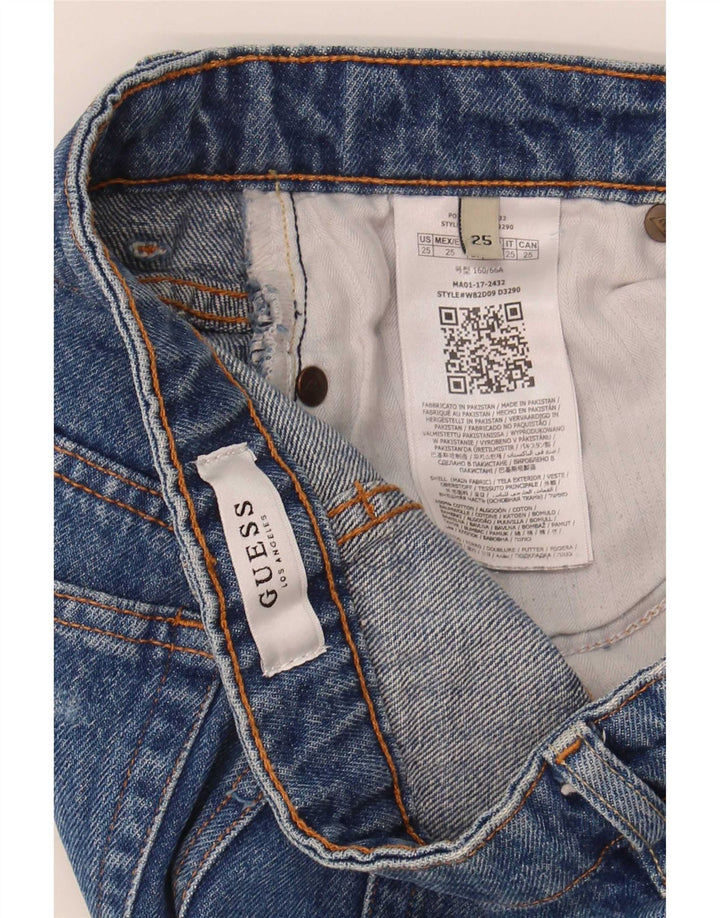Pantaloncini in denim invecchiato da donna Guess W25 XS poliestere blu