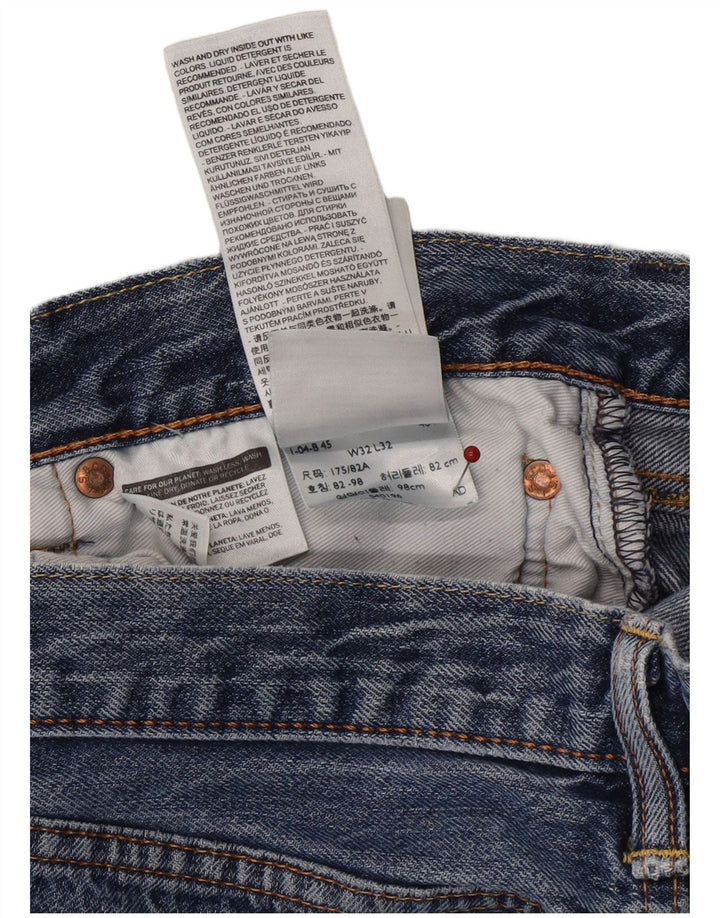 LEVI'S Mens Straight Jeans W32 L32 Blue Cotton