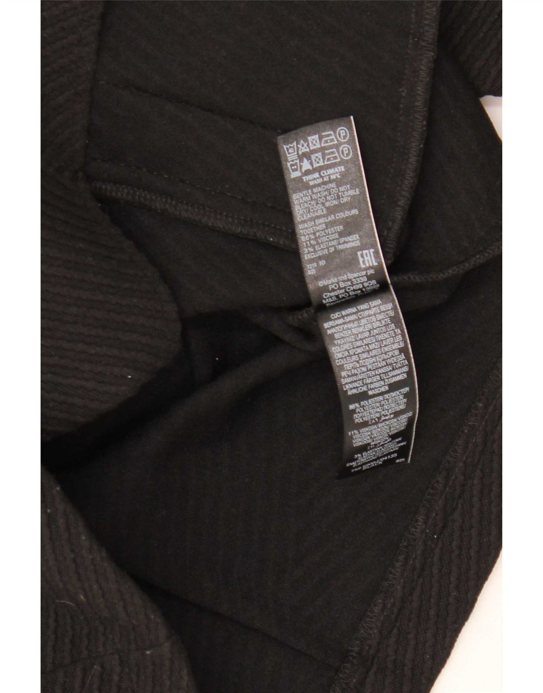 Giacca blazer con zip intera Marks & Spencer da donna UK 14 media nera